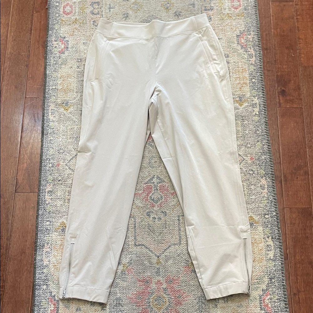 Athleta Brooklyn Heights High Rise Jogger Pants with zippered legs.